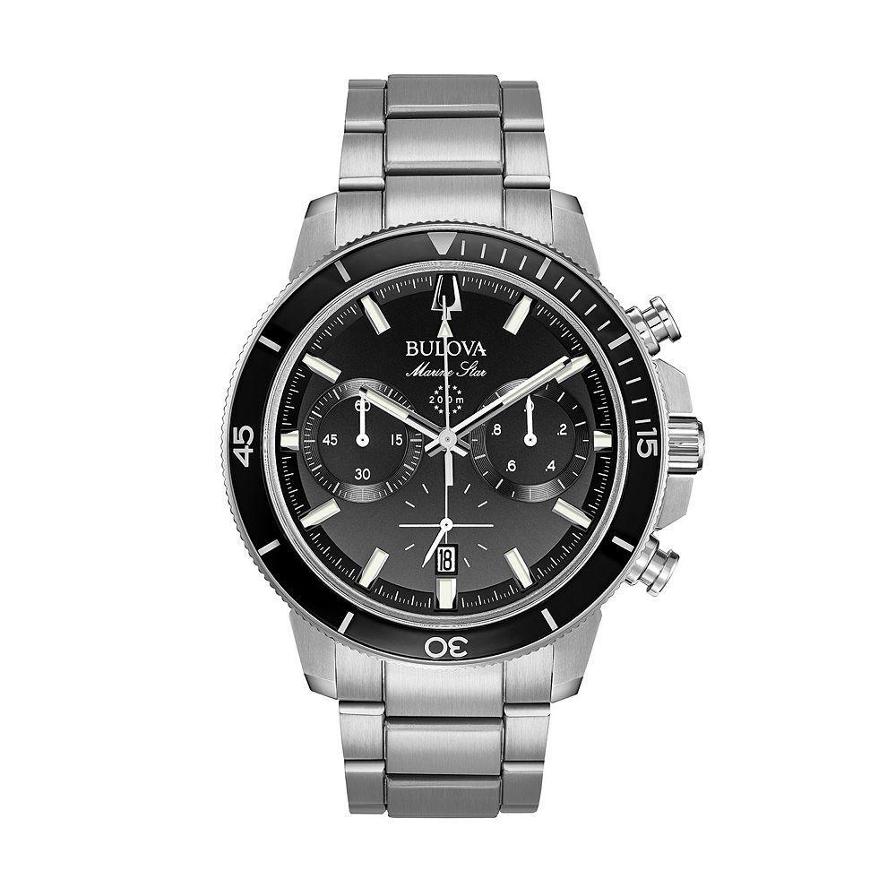 Bulova Mens Marine Star Stainless Steel Chronograph Watch - 96B272 Silver Tone Product Image