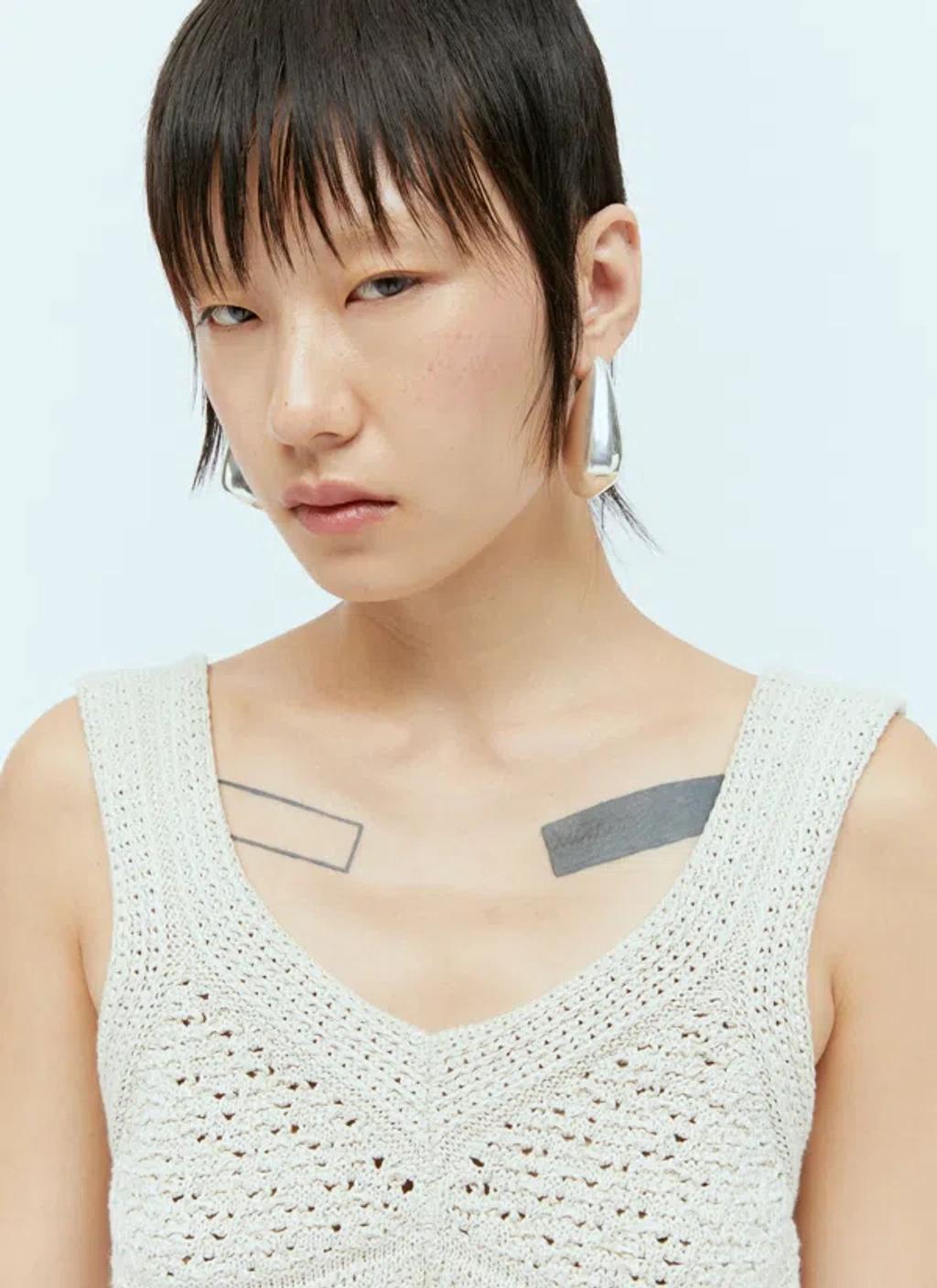BOTTEGA VENETA Women Large Fin Earrings In Silver Product Image