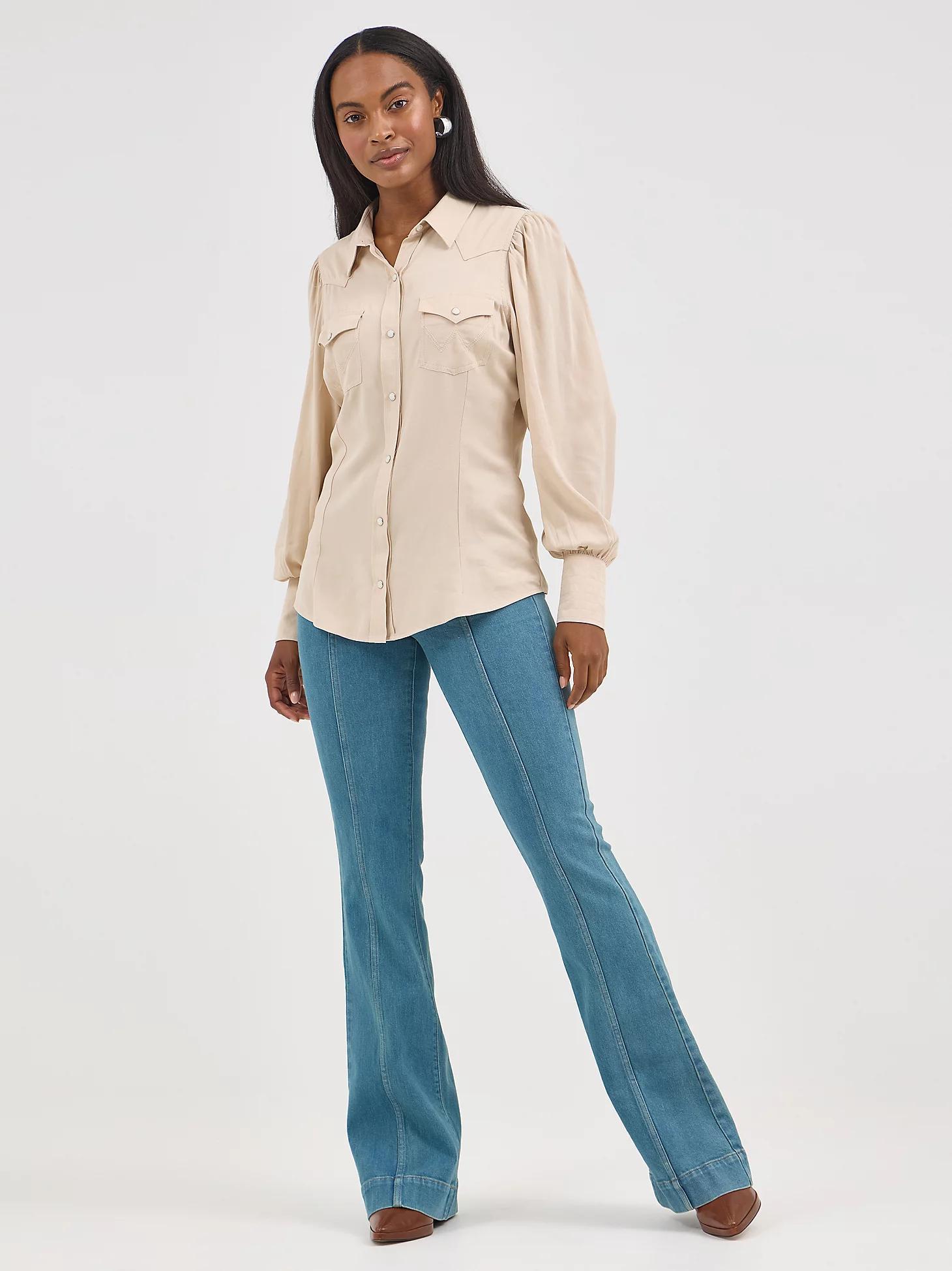 Women's Wrangler Retro® Bailey High Rise Pintuck Trouser Jean | Women's JEANS | Wrangler® Product Image