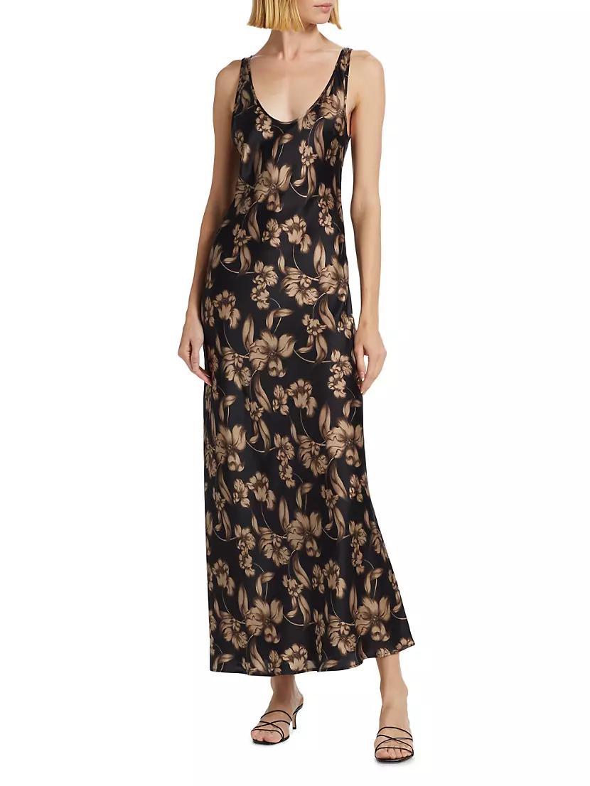 Clare Floral Silk Slip Gown Product Image
