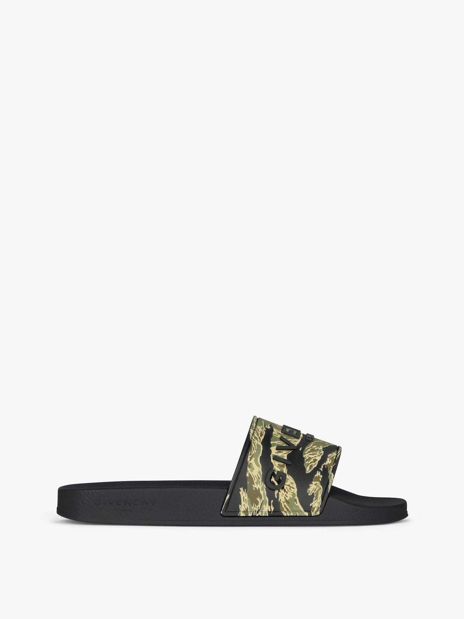 Slide flat mules in rubber with camo print Product Image