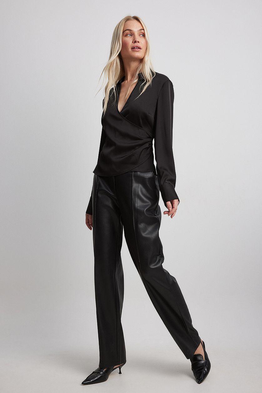 Wrap Detail Satin Shirt Product Image