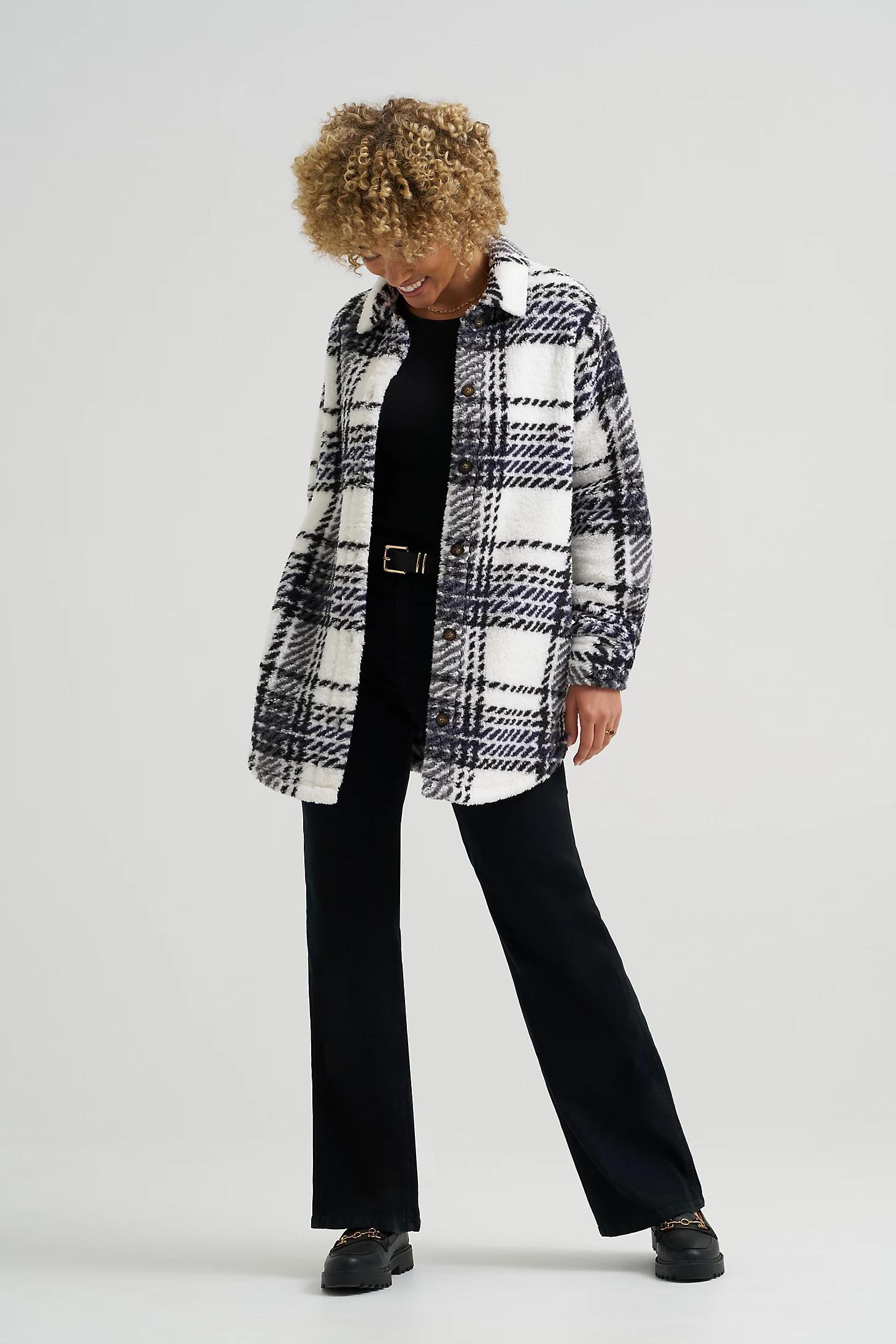 Women's Plaid Sherpa Shacket | Women's Tops & Tees | Lee® Product Image