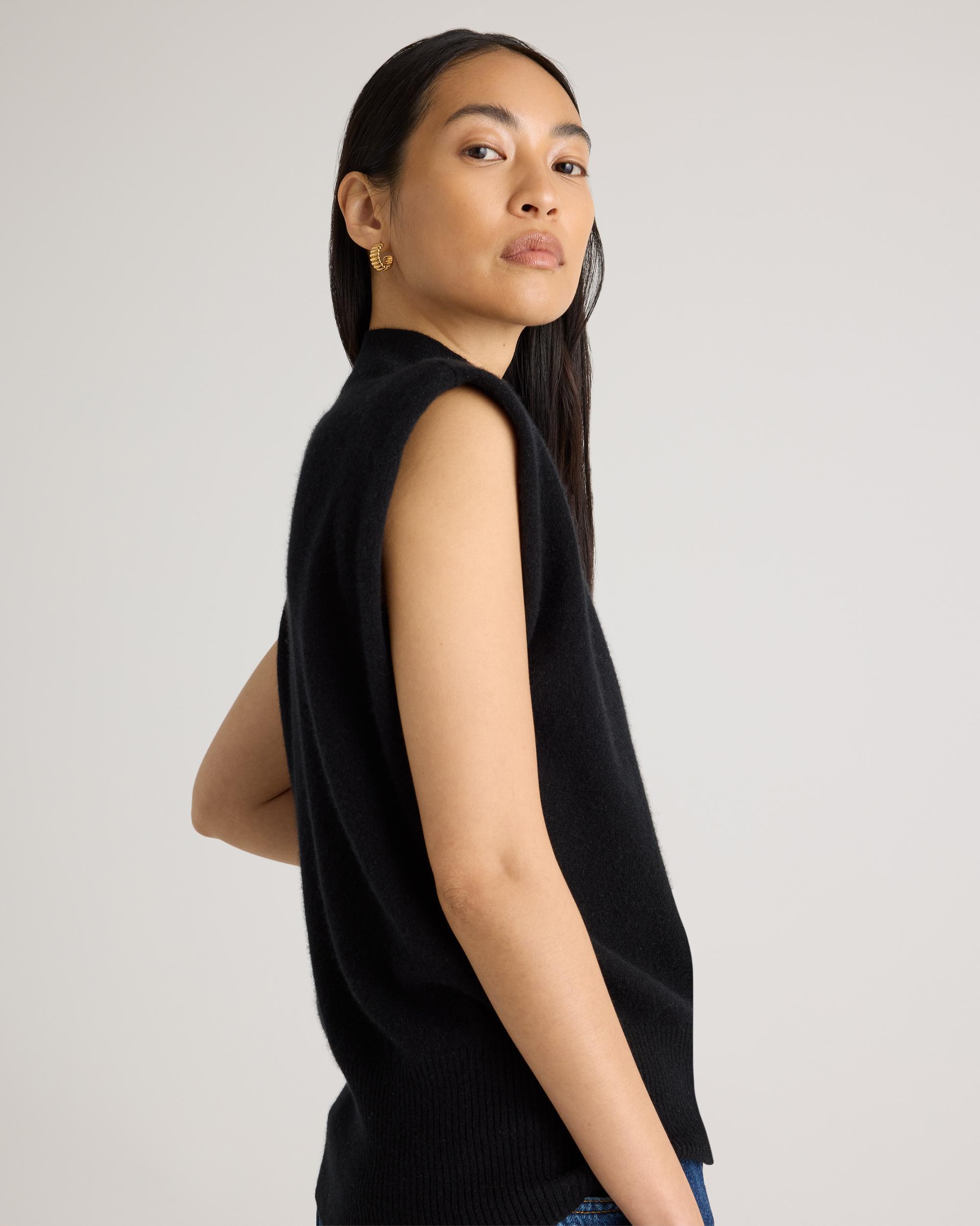 Quince | Women's Mongolian Cashmere Padded-Shoulder Sweater Tank Top Size XS Product Image