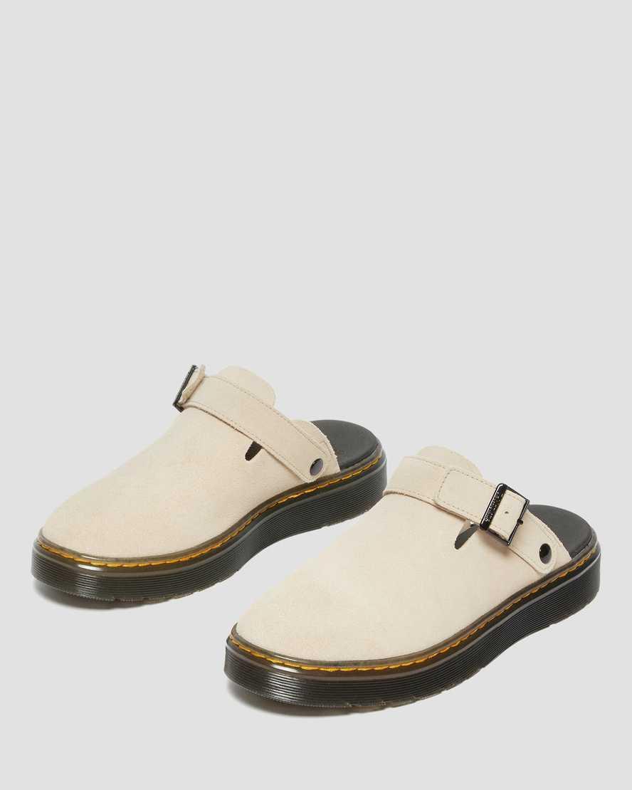 Dr. Martens Womens Carlson Suede Buckle Strap Clogs Product Image