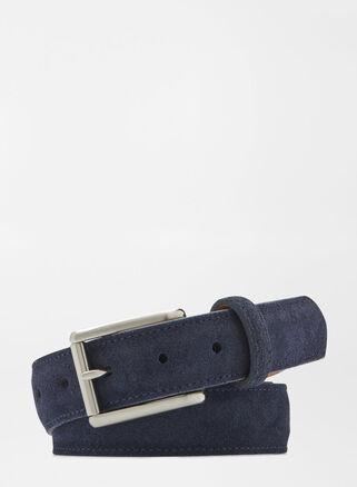 Peter Millar Mens Excursionist Suede Belt | Color: Dark Navy | Size: 30 Product Image