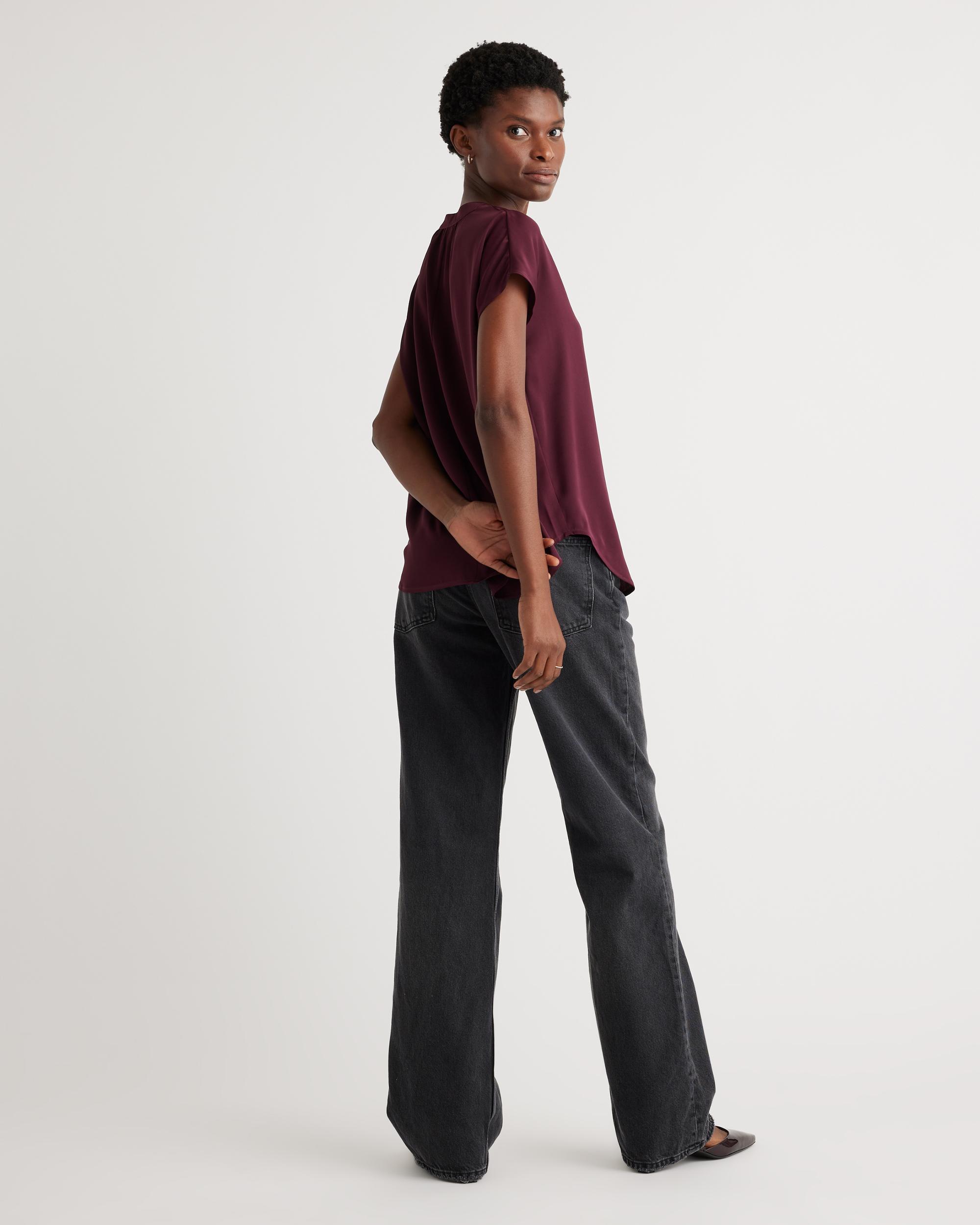 Quince | Women's Washable Stretch Silk Dolman Sleeve Blouse Size XS, Mulberry Silk Product Image