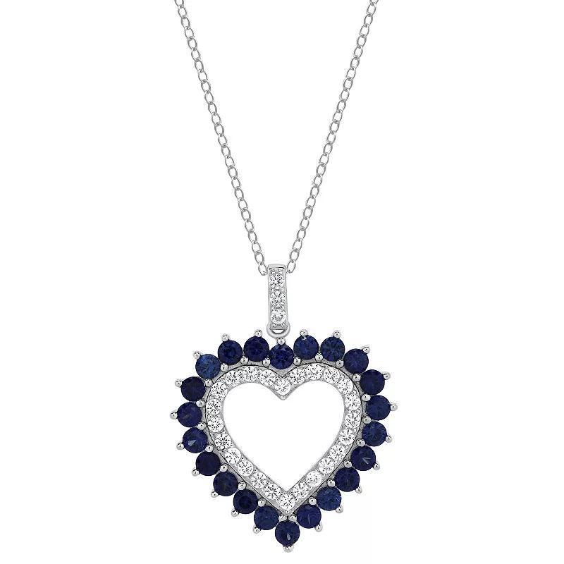 Gemstone Brilliance Lab-Created Gemstone Heart Pendant Necklace, Womens Created Red Product Image