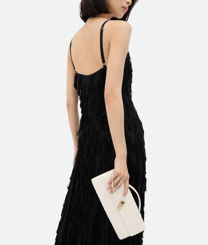 Women's Fringed Fil Coupe Crepe Dress in Black Product Image