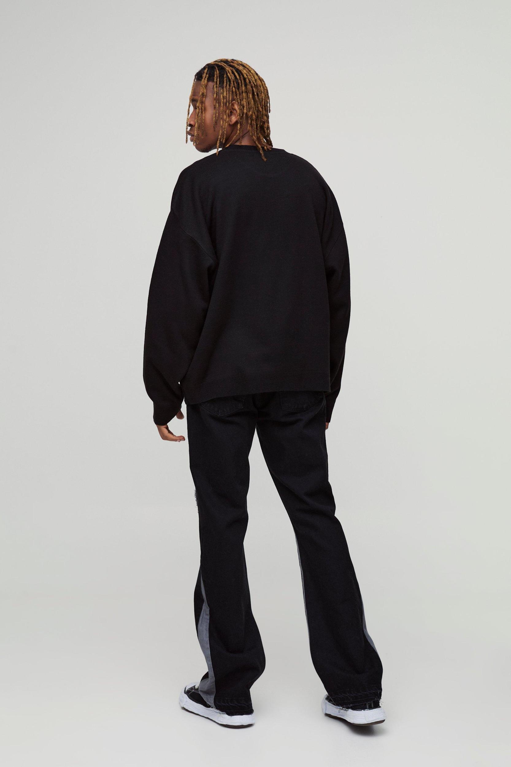 Tall Renaissance Boxy Oversized Knitted Sweater | boohooMAN USA Product Image
