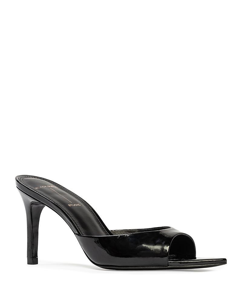 Black Suede Studio Womens Brea Patent Leather High Heel Sandals Product Image