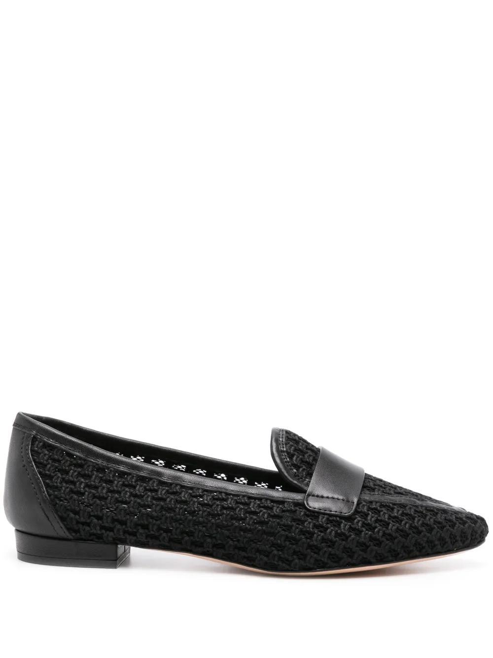 AGL ATTILIO GIUSTI LEOMBRUNI Blanca Plots Moc Pointed Toe Flat In Nero-nero Product Image