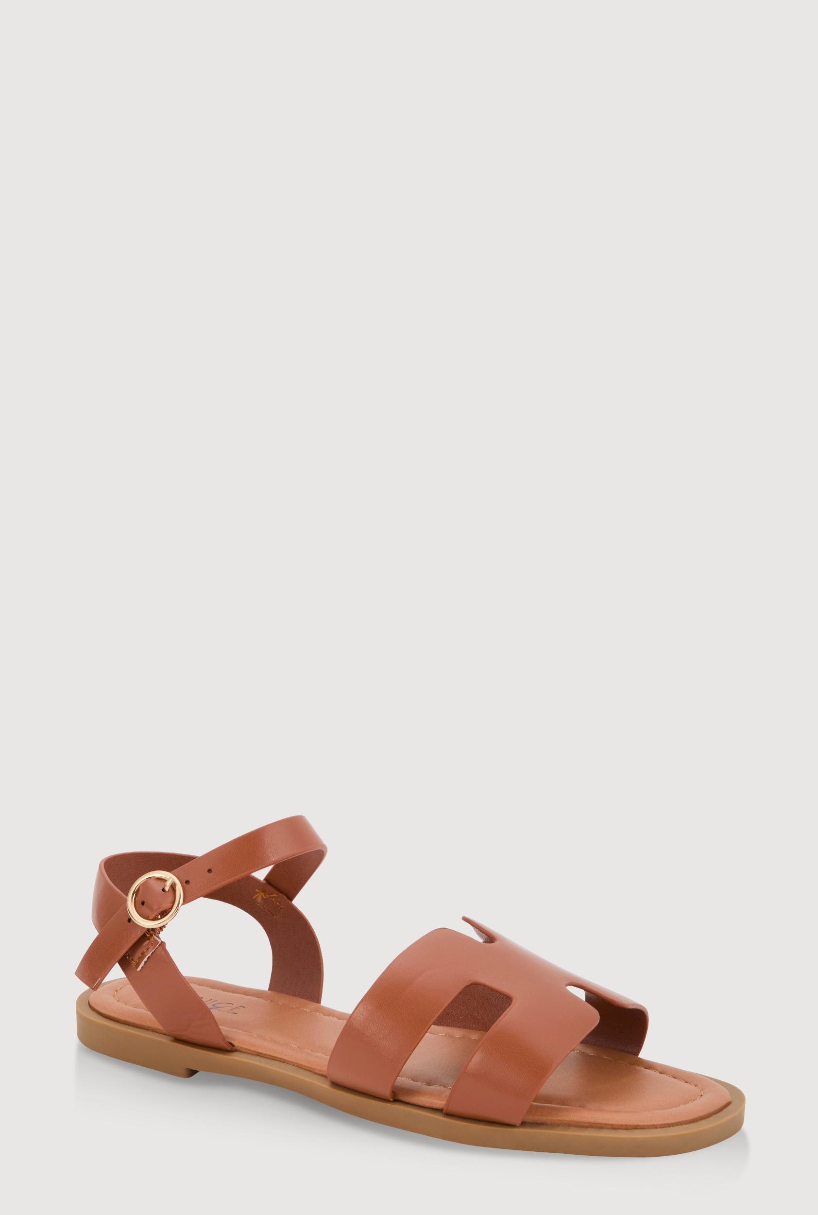 Womens Girls Glitter H Band Buckle Strap Sandals Product Image