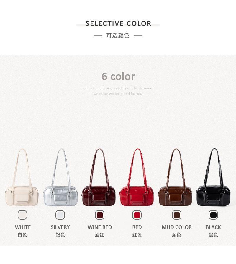 Multi-Pocket Faux Leather Tote Bag Product Image
