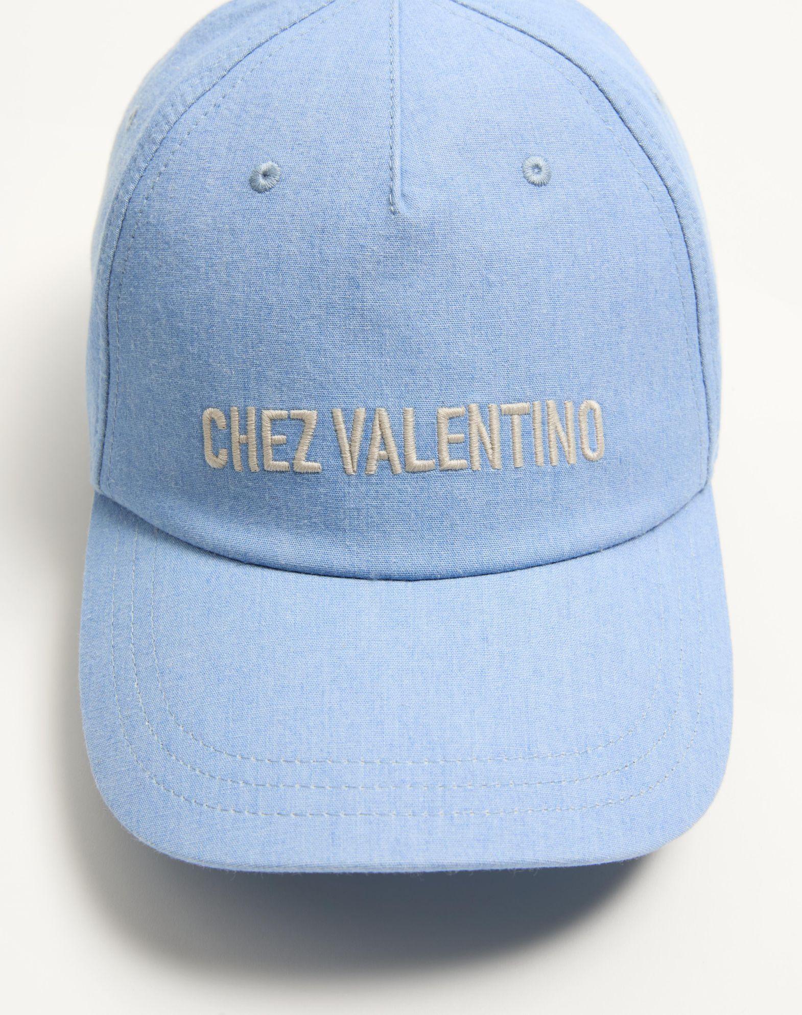 Chez Valentino Denim Baseball Cap With Embroidery Product Image
