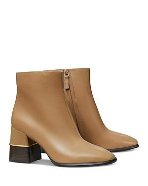 Tory Burch 75 mm Leather Ankle Boot (Almond Flour) Women's Boots Product Image