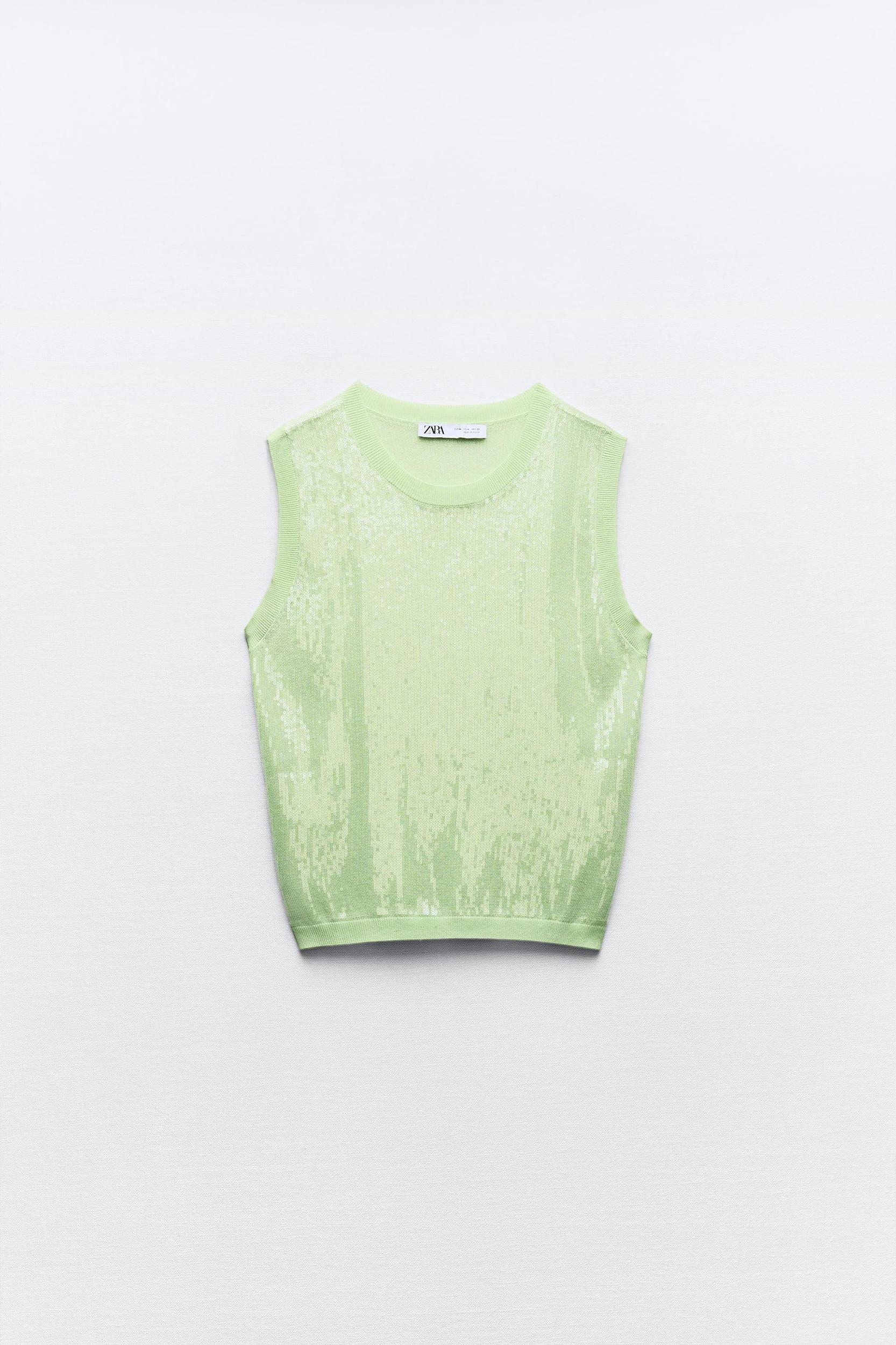 SLEEVELESS SEQUIN KNIT TOP Product Image