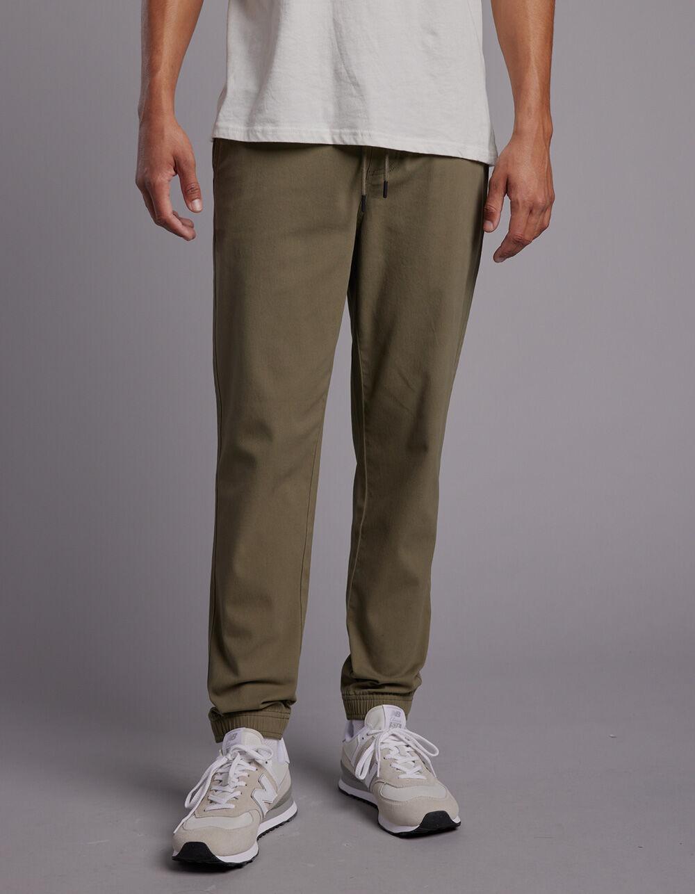 RSQ Mens Twill Jogger Pants - ARMY Product Image