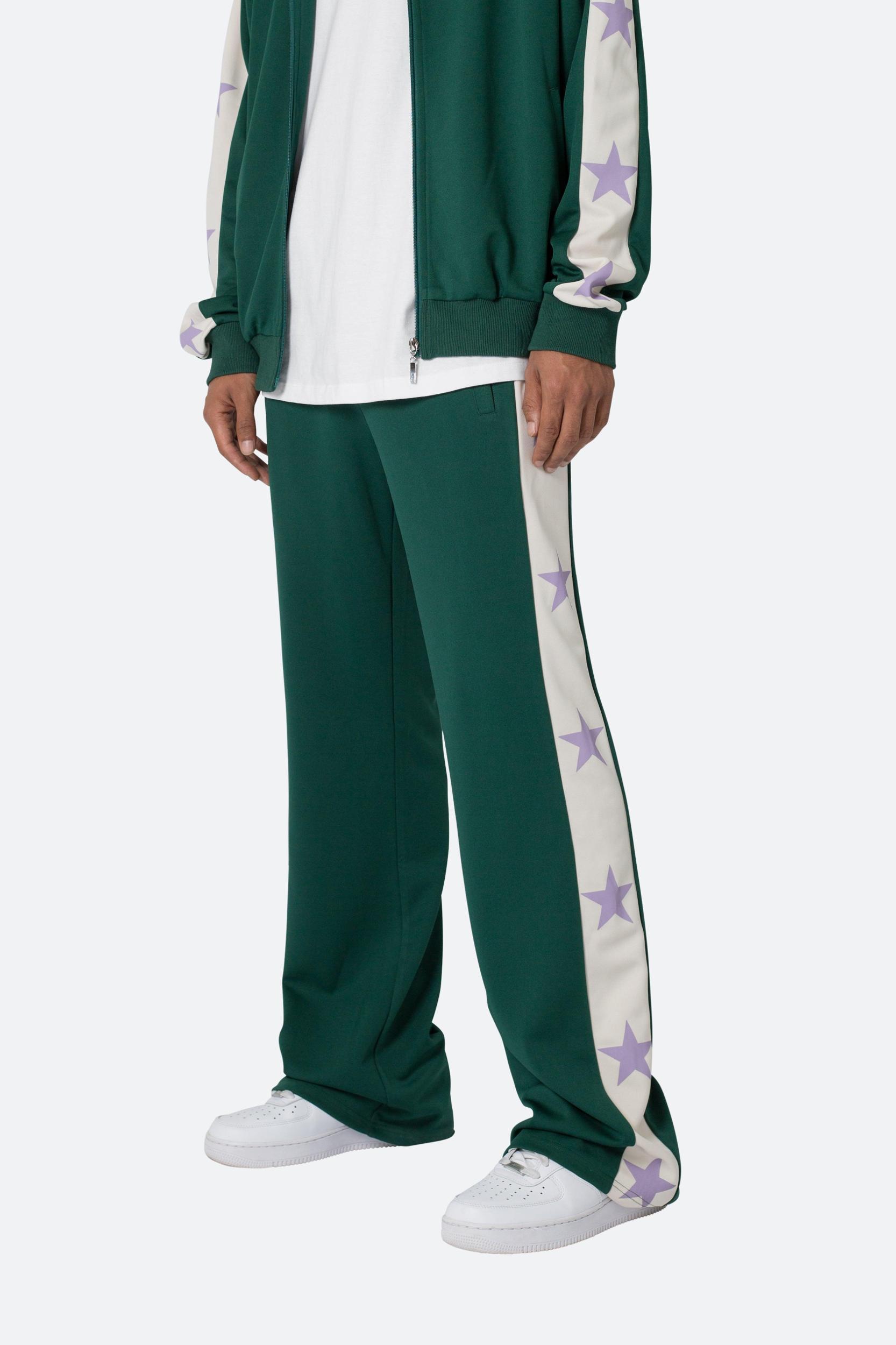 Star Stacked Track Pants - Green Product Image