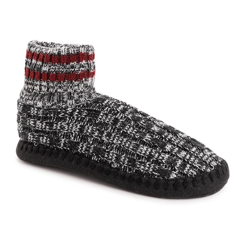 MUK LUKS Cable Knit Cuffed Men's Boot Slippers, Size: Small-Medium, Brown Marl Product Image
