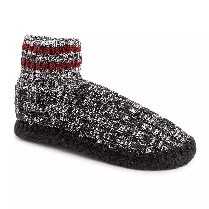 MUK LUKS Cable Knit Cuffed Men's Boot Slippers, Size: Small-Medium, Brown Marl Product Image