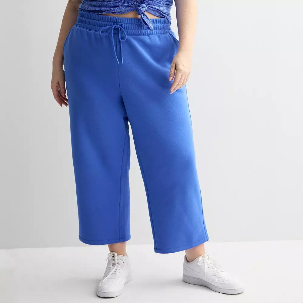 Plus Size Tek Gear® Ultrasoft Fleece Cropped Pants, Women's, Size: 4XL, Tara Blue Product Image