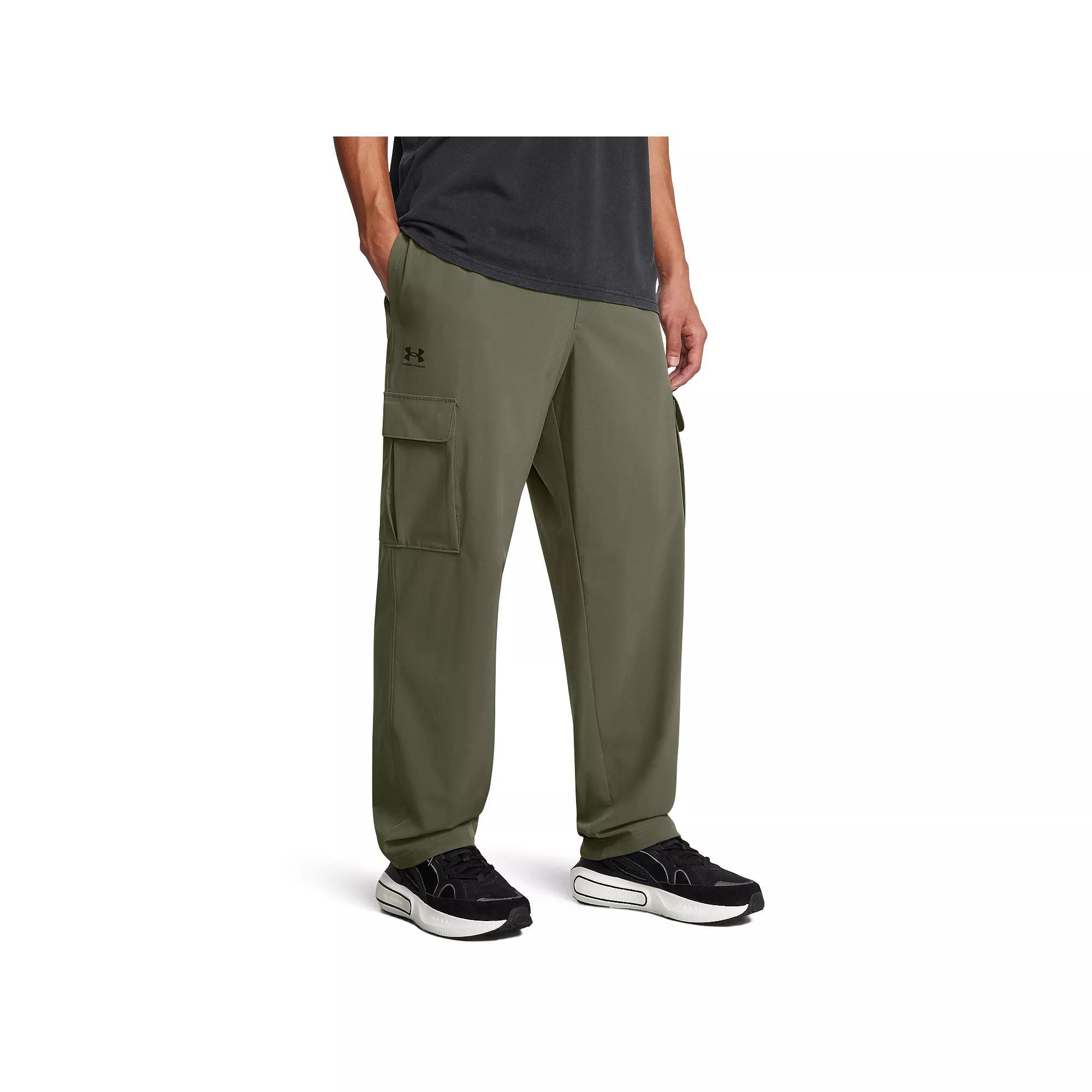 Men's Under Armour Vibe Woven Cargo Pants, Size: Large, Marine Od Green Product Image
