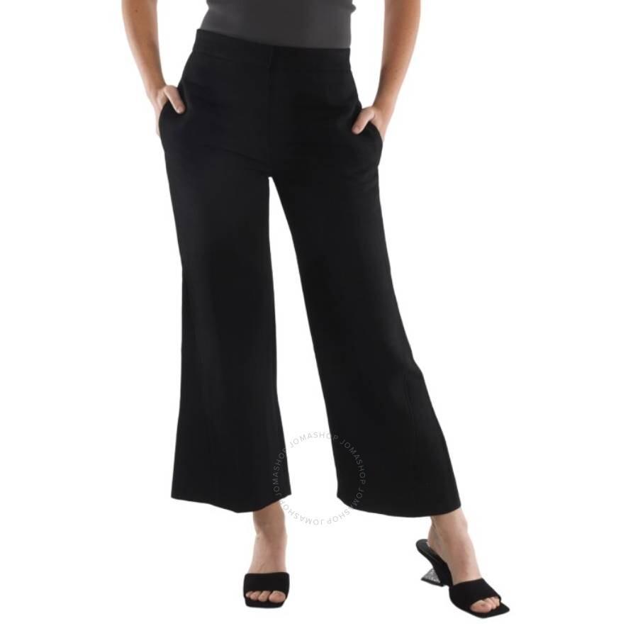 JIL SANDER Grain De Poudre Wool Flared Pants With Belt In Black Product Image