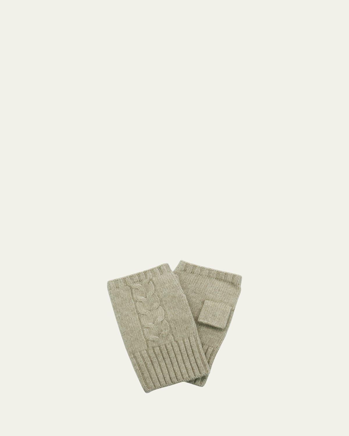 Mens Cable-Knit Fingerless Gloves Product Image