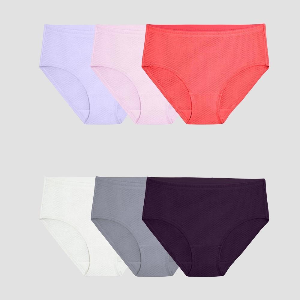 Fruit of the Loom Women's 6pk Breathable Micro-Mesh Low-Rise Briefs - Colors May Vary 6: Moisture Wicking Knit Mesh Product Image