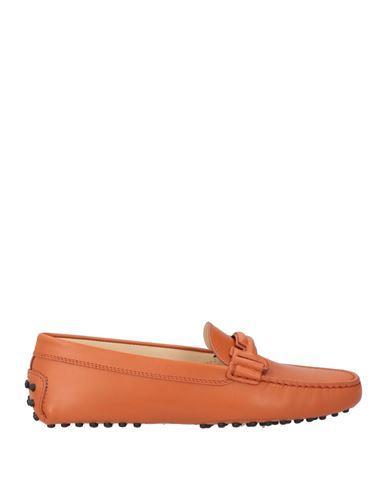 TOD'S Woman Loafers Orange Size 6 Calfskin Product Image