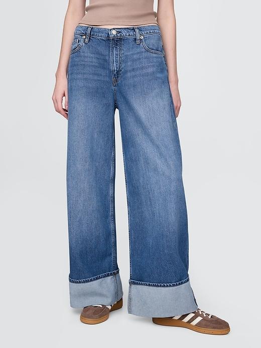 Mid Rise UltraSoft Cuffed Baggy Jeans Product Image