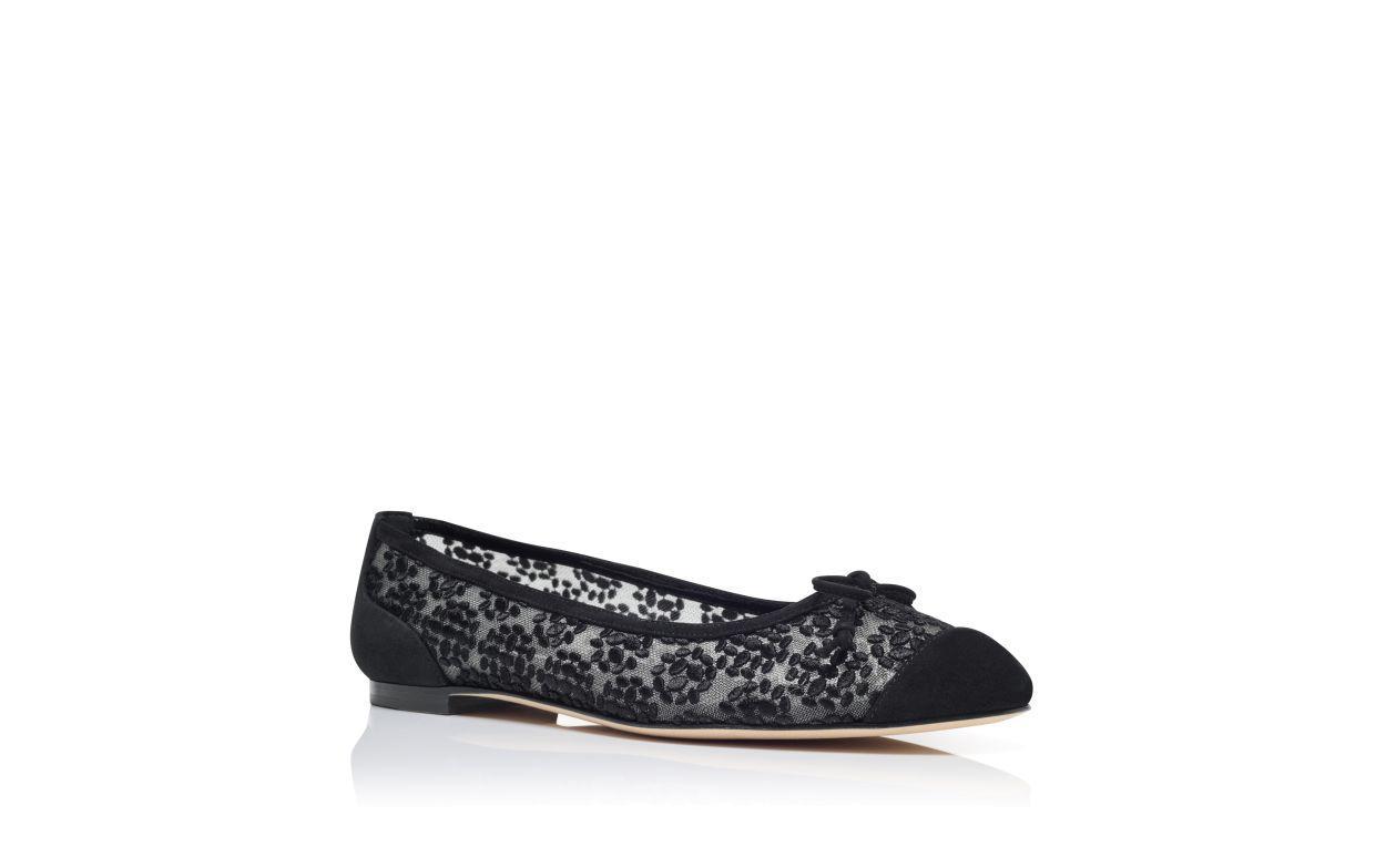 CAPBAL Black Lace Ballerina Flats Product Image