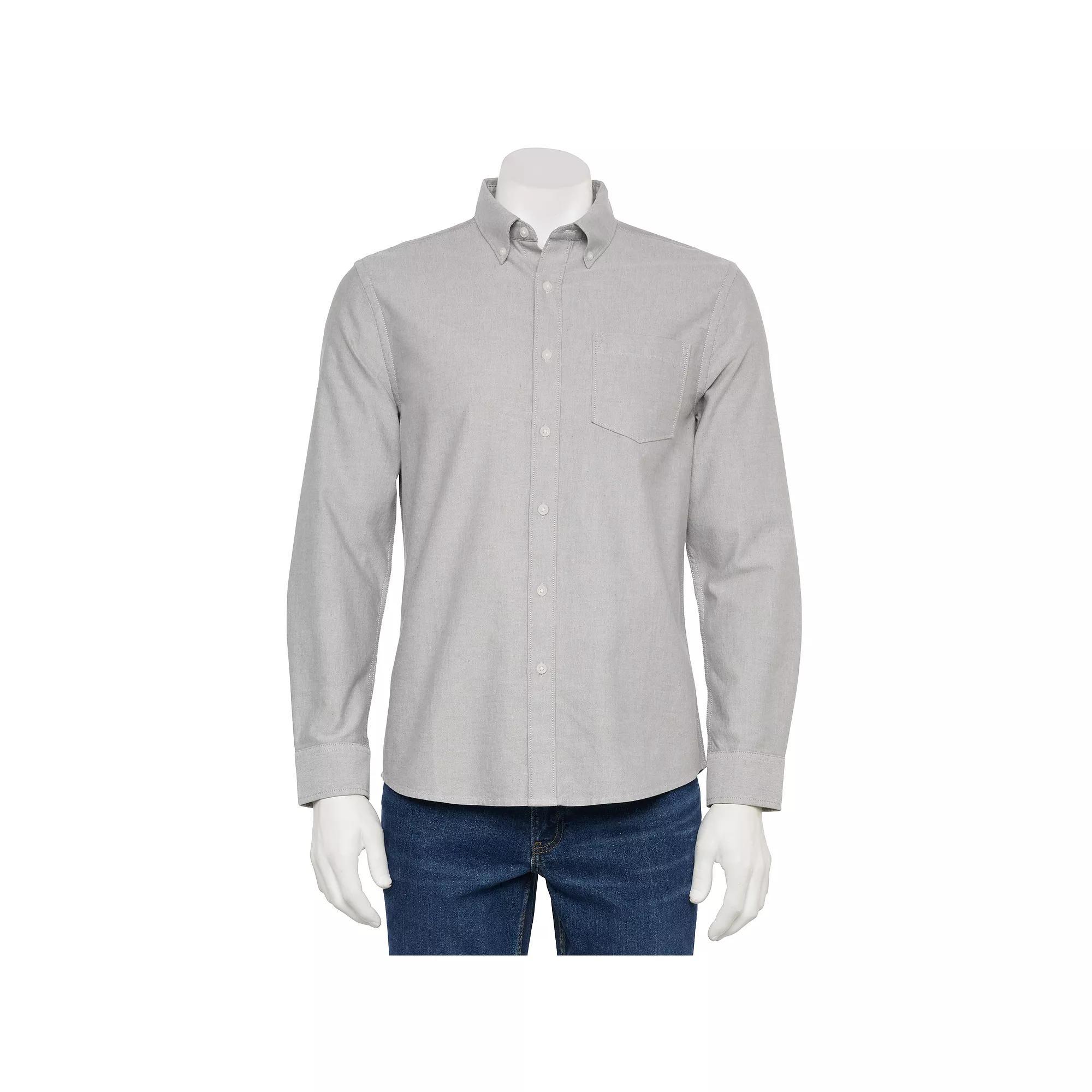 Men's Sonoma Goods For Life® Adaptive Long Sleeve Perfect Length Shirt, Size: Small, Castlerock Product Image