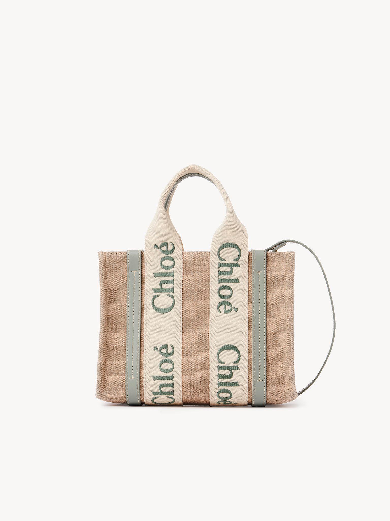 Small Woody tote bag in linen Product Image