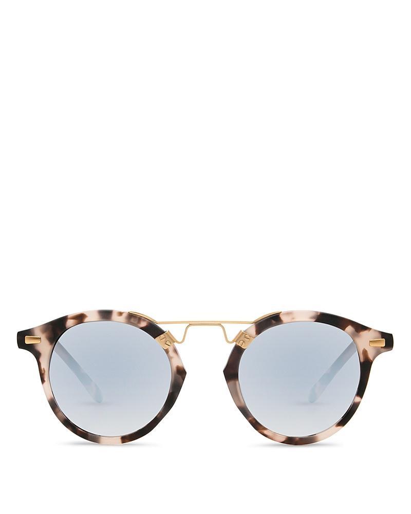 St. Louis Round Gradient Sunglasses, Rose/White Tortoise Product Image
