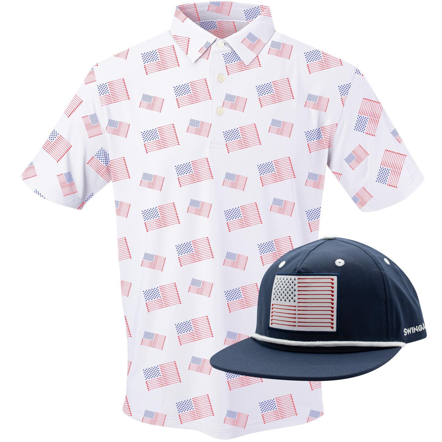 SwingJuice Men's Golf Flag Polo & Rope Hat Bundle Product Image