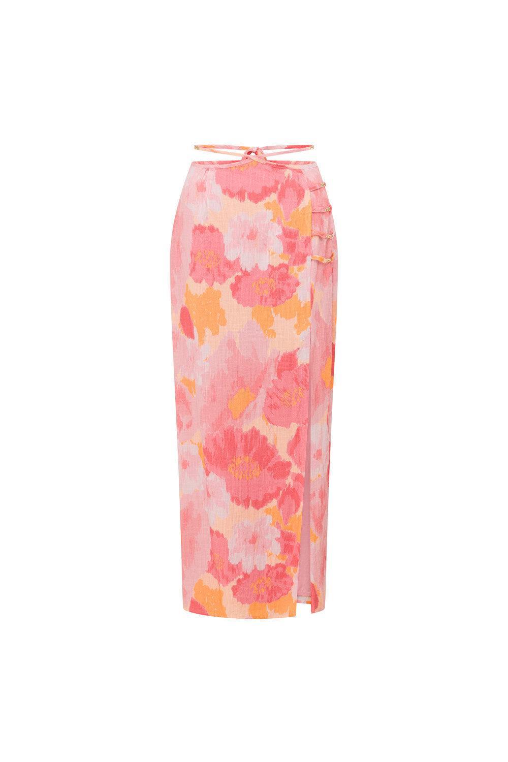 Serralina Midi Skirt - Pink Gerbera Product Image