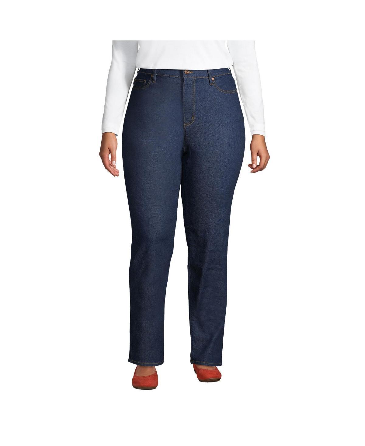 Plus Size Lands' End Recover High Rise Straight Leg Jeans, Women's, Size: 22WX32, Blue Tide Blue Product Image