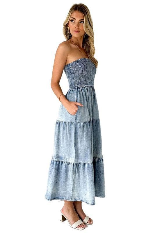 WOMEN DENIM FASHION DRESS Female Product Image