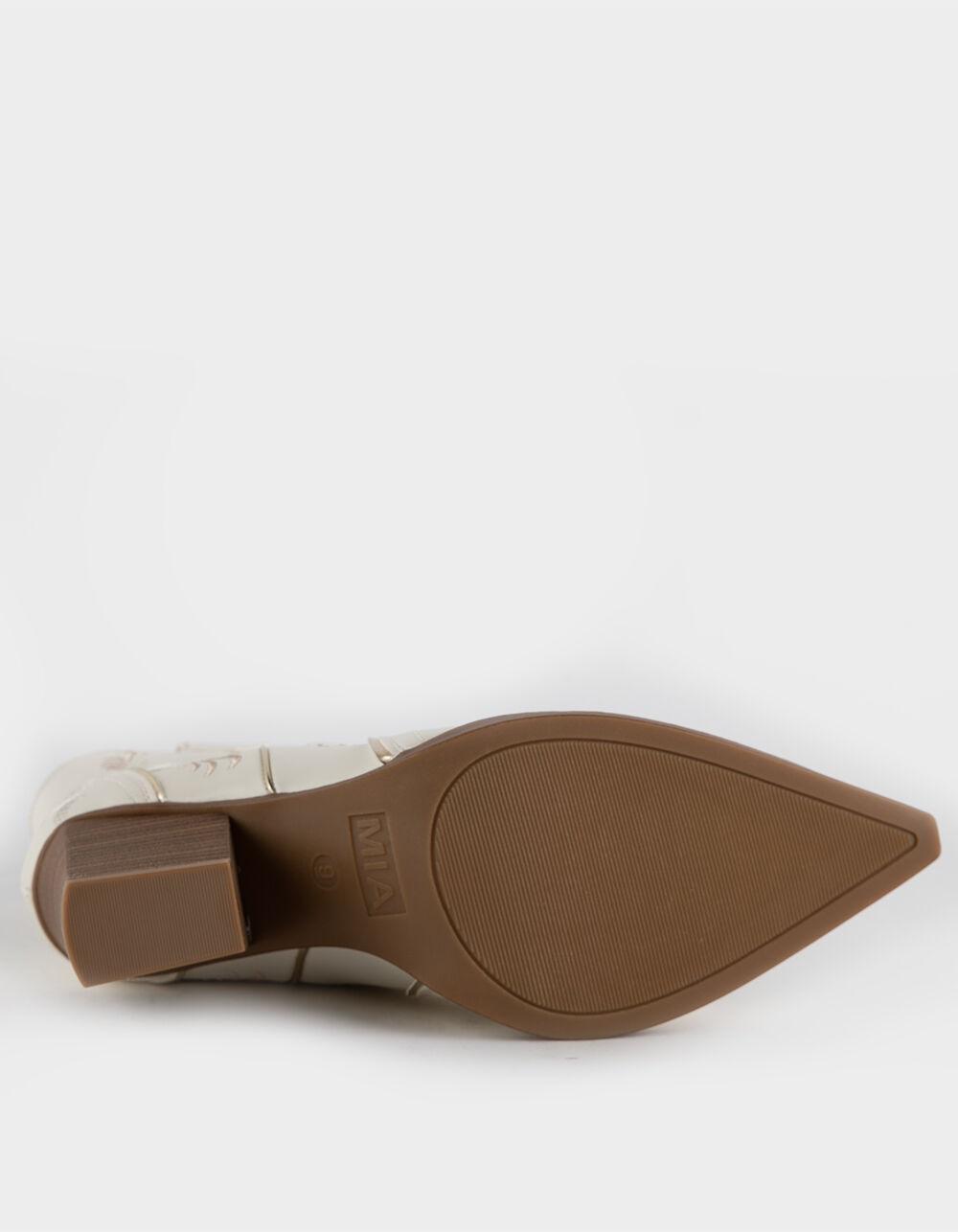 MIA Wendi Womens Western Short Boots - WHITE/GOLD Product Image