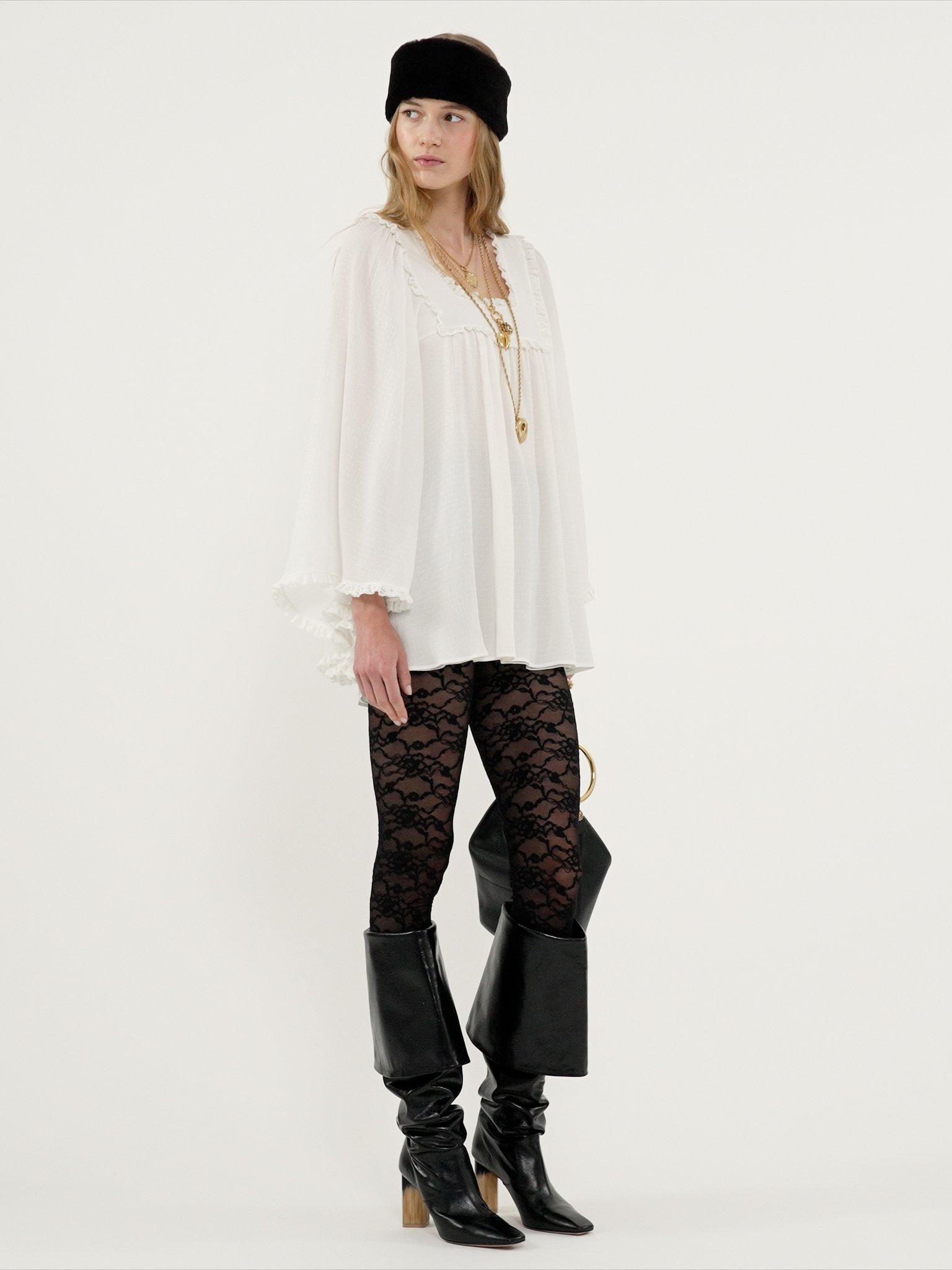 Fluid mini dress in silk crêpon Product Image