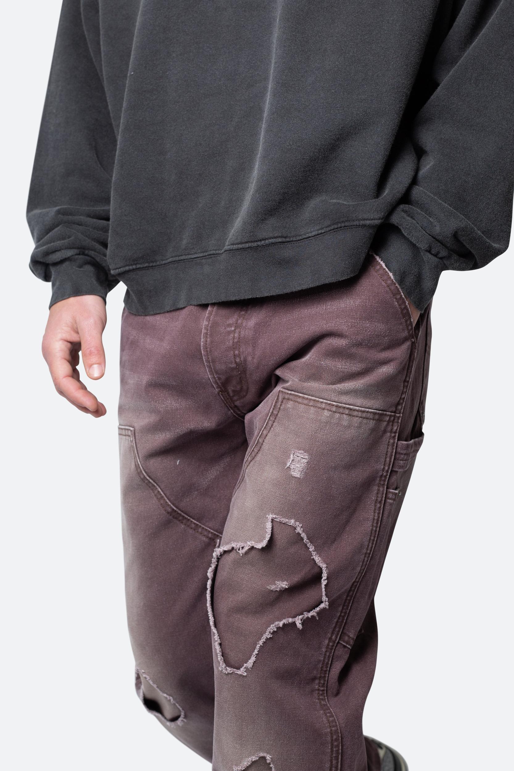 V602 Thrashed Carpenter Pants - Brown Product Image