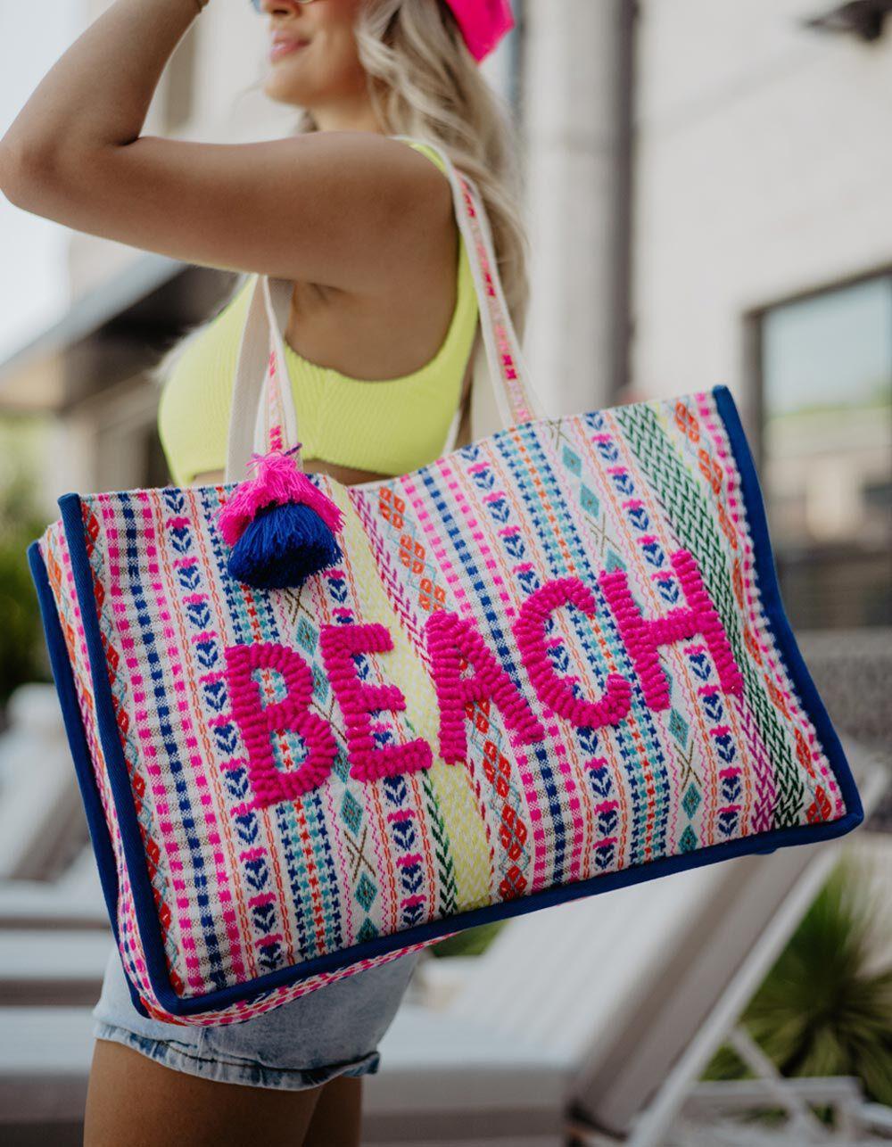 KATYDID Beach Tasseled Oversized Tote Bag - CANVAS Product Image