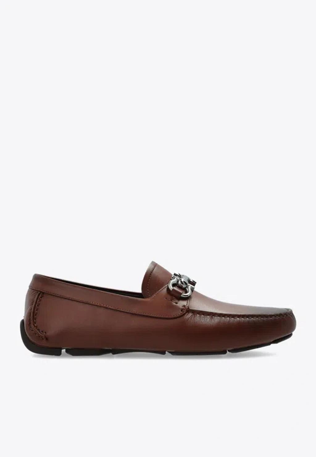 FERRAGAMO Buckled Business Casual Shoes In Brown Product Image