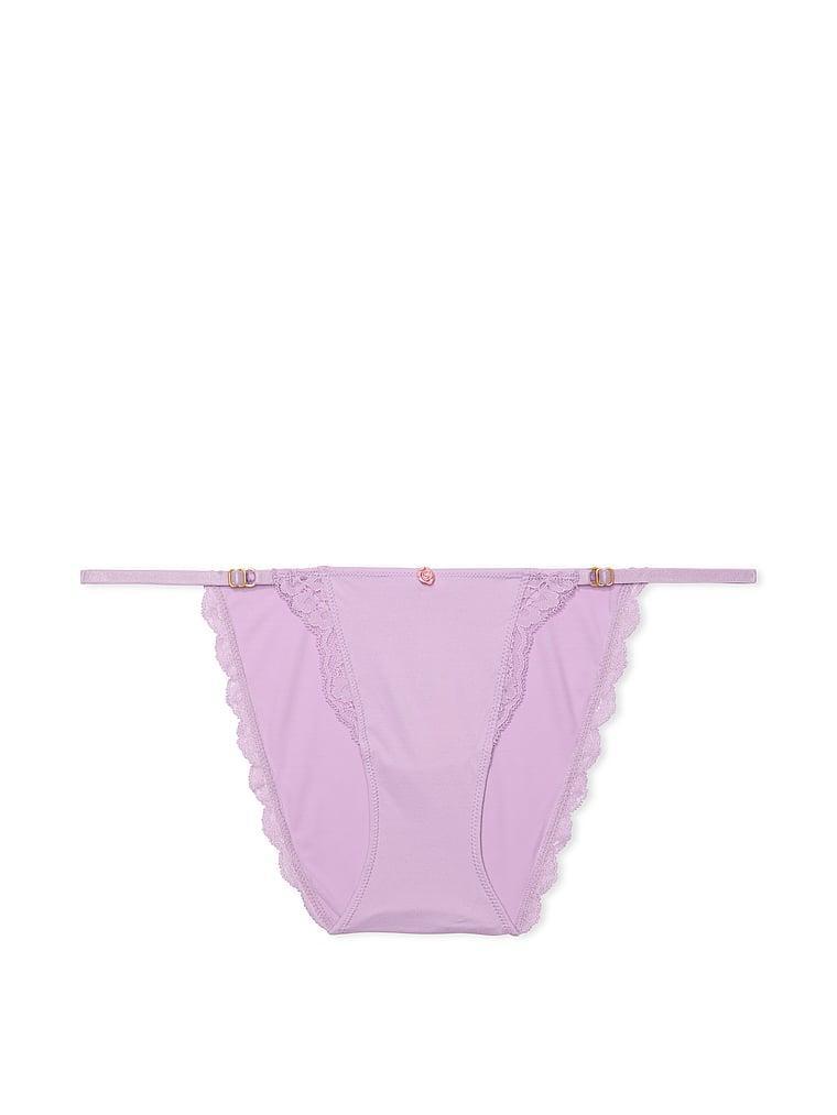 Lace-Trim Adjustable String Bikini Panty Product Image