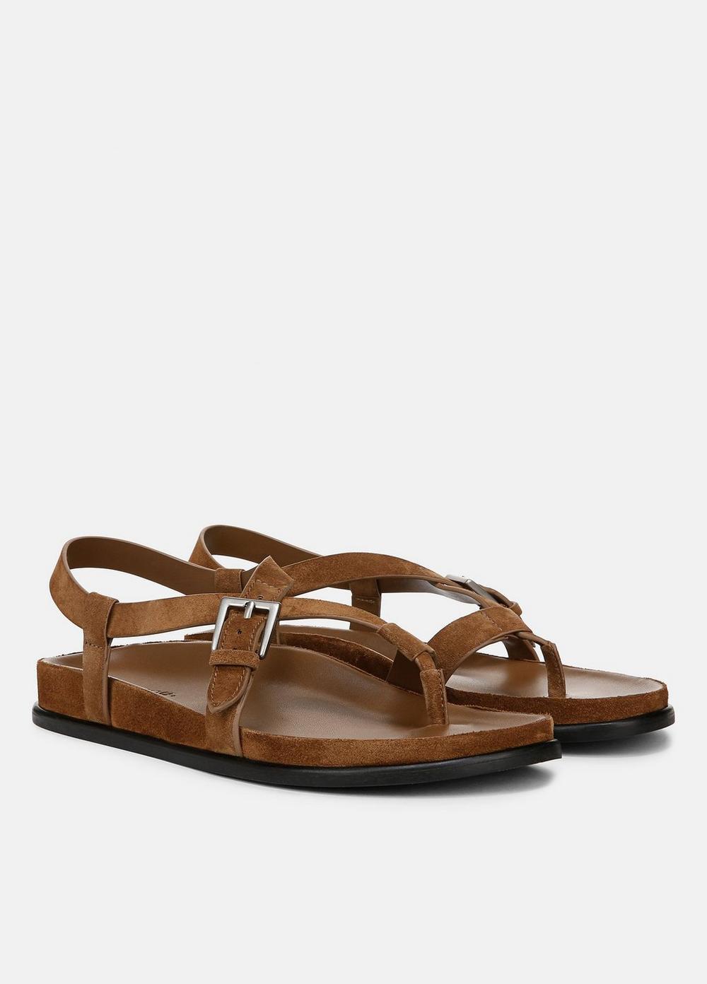 Womens Franca Leather Sandal, Elmwood, Size 6 Vince Product Image