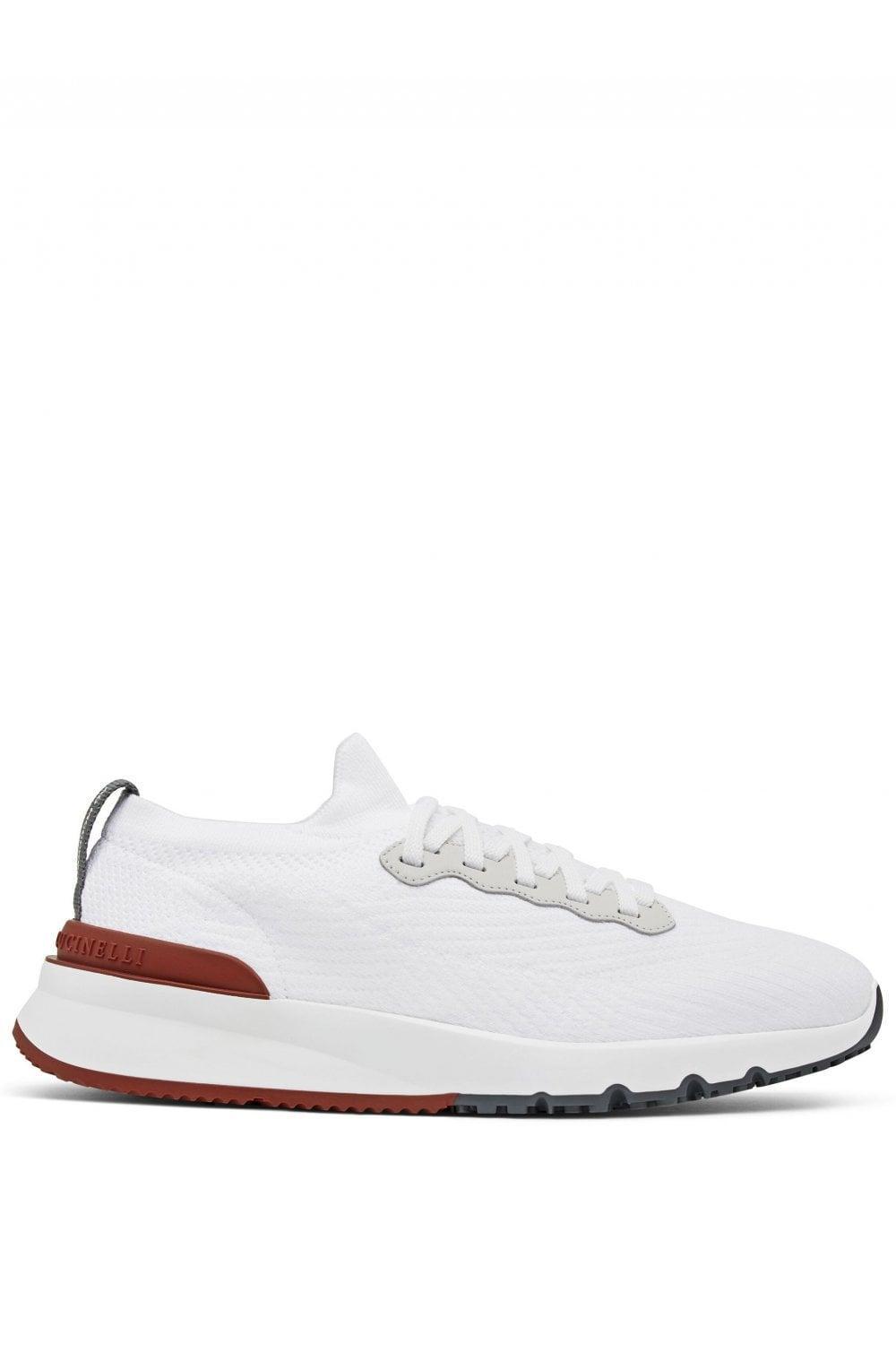 BRUNELLO CUCINELLI Cotton Knit Runners In White Product Image