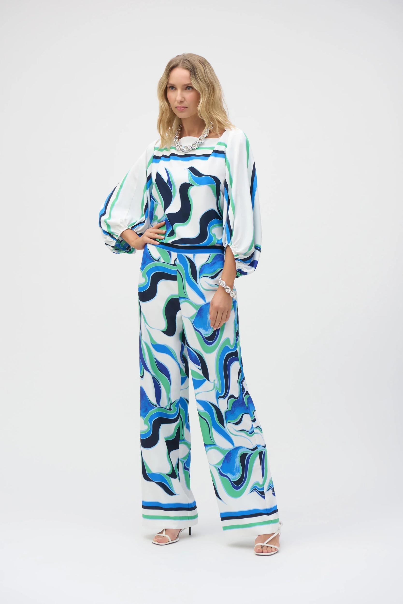 Woven Abstract Print Boxy Top Product Image
