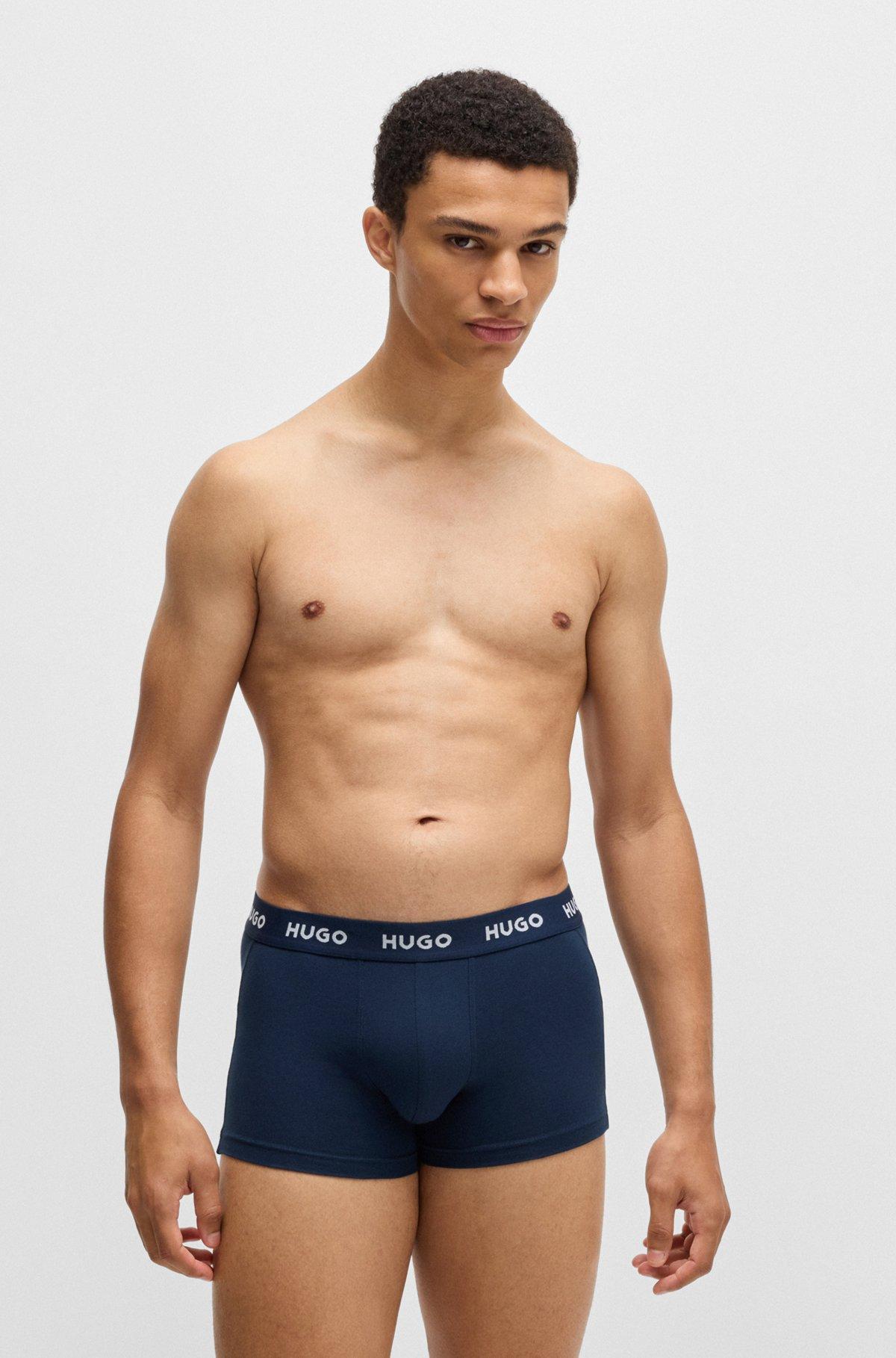 Three-pack of stretch-cotton trunks with logo waistbands Product Image